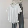 Camiseta de manga corta para mujer talla grande, nuevo modelo de verano 2026, diseño hueco adelgazante, top versátil y rejuvenecedor para damas de talla grande