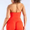 Dfyne Ropa Exterior Traje Deportivo Sin Costuras de Nailon de Alta Elasticidad Parte Superior y Pantalones Cortos con Almohadillas en el Pecho y Hermoso Diseño en la Espalda Conjunto de Fitness y Yoga
