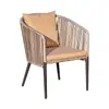 Mesa y sillas de plástico-madera para patio exterior de cafetería, conjunto de jardín al aire libre impermeable y a prueba de sol para terraza, madera anticorrosión para patio exterior