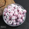 Aplicações Redondas Contas de Cerâmica 8mm Contas de Porcelana Azul e Branca Material para Pulseira DIY Contas Soltas de Cerâmica Saquinho Pulseira Acessórios Atacado