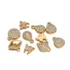 Lujo Ligero Acero Inoxidable Chapado en Oro Gota de Agua Ojo Redondo Triángulo Punto Diamante Colgante DIY Moda Collar Pulsera Accesorios de Ropa