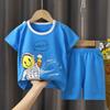 Roupa de Verão Infantil Conjunto Íntimo de Camiseta 100% Algodão Infantil Meninos Meninas Bebê Shorts de Manga Curta Peça Única Dropshipping