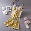Camisón de Verano para Mujer Cuello en V Sexy Tirantes Finos Pijama de Seda Helada para Mujer Encaje Falda Deseo Puro Seda Francesa Ropa para el Hogar