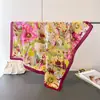 Bufanda de Seda Estampada de Lujo Retro de Moda, Pañuelo Cuadrado de Seda Artificial, Bufanda Versátil para el Cuello, Pañuelo Cuadrado Pequeño, Pañuelo para la Cabeza, Bufanda para Mujer