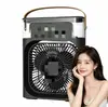 Ventilador de Aspersión de Cinco Agujeros Humidificación y Refrigeración Enchufe Directo Multivelocidad Luz Ambiental Ventilador de Aire Acondicionado Refrigerado por Agua para Hogar Dormitorio Escritorio
