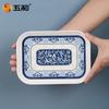 Vajilla comercial de melamina azul y blanca Wuhe, plato y cuenco de melamina de porcelana gruesa resistente a caídas para restaurante chino
