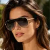 Nuevas Gafas de Sol Aviador Integradas de Amplio Campo de Visión Transfronterizas con Diseño de Raya Vertical Integrada para Conducir y Protección Solar