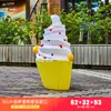 Escultura de Fibra de Vidrio Modelo Grande de Helado Simulado Soporte Exterior Adorno de Paleta de Hielo Decoración de Tienda de Té con Leche