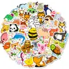 50 Nuevos Gráficos Transfronterizos y Textos Combinados con Pegatinas de Animales de Dibujos Animados para Texto Pegatinas de Pulpo Abeja Guitarra Decoración de Equipaje