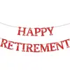 Banner de jubilación pre-ensartado con lentejuelas rojas transfronterizo Decoración de fondo para fiesta HAPPY RETIREMENT