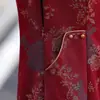 Vestido de mãe estilo retrô, modelagem solta, comprimento médio, adequado para primavera e outono, design novo, estilo cheongsam modificado, vestido de manga comprida, roupas femininas para mulheres de meia-idade e idosas