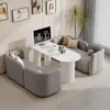 Tienda de Vestidos de Novia, Salón de Belleza, Área de Descanso con Sofá, Juego de Mesa y Sillas de Recepción y Negociación, Sofá de Salón de Uñas de Lujo Ligero, Estilo Crema