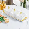 Plato Transparente con Compartimentos para Snacks Hogar Sala de Estar Mesa de Centro Plato para Snacks Dulces Fruta Sala de Estar Plato de Fruta Dulcero