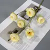 Flores Artificiales con 6 Cabezas, Rosas Pastorales para Bodas, Decoraciones de Pasillo de Salón de Bodas, Materiales de Decoración de Escenario de Hotel, Flores de Seda, Accesorios de Fotografía