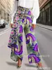 2026 Nuevos Pantalones Largos Artísticos Vintage Transfronterizos Pantalones Casuales de Moda y Únicos Pantalones Casuales de Calle para Mujer