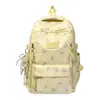 2025 Nova Mochila Escolar Estudante Alta Aparência Fofa Grande Capacidade Mochila Cor Creme Estampa de Estrela Mochila Casual
