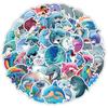 53 pegatinas de dibujos animados de delfines transfronterizos para nevera, lavadora, equipaje, portátil, armario, taza, pegatinas impermeables