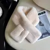 Gola térmica de pele, cor sólida, fácil de usar, estilo cruzado, modelo feminino, nova coleção de inverno 2026, espessa para aquecimento e proteção contra o frio