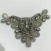 Flor de Triángulo de Seda India Clásica Flor de Zapato Hebilla de Zapato Strass de Cristal Pesado Bordado a Mano DIY Vestido de Boda