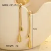 Moda Europea y Americana Transfronteriza Simple Retro Sentido de Alta Gama Pendientes Metálicos Acero Inoxidable Minimalista Forma de Gota Joyería para Orejas