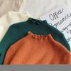 Tejido de punto estilo coreano para niñas 23 nuevo otoño e invierno suéter de cuello alto con orejas de madera versátil camiseta básica para bebé 0158A022