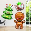 Nueva Serie de Decoración para Fiesta Navideña Muñeco de Nieve Mini Reno Muletas Papel de Aluminio Película de Aluminio Globos Venta al por Mayor Directa del Fabricante