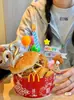 Decoración para pastel de cumpleaños de McDonald's enchufable roja creativa oso de cubo de cumpleaños casero vela digital bandera de hamburguesa