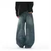 Calça Jeans Retrô Masculina Reta Solta Perna Larga Americana High Street Tendência Marca Rascally Cool Cleanfit Casual Calça Longa