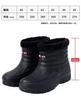 Botas de Chuva Masculinas Pretas de Cano Alto com Forro de Lã Quente para Uso Externo, Lavagem de Carros, Canteiro de Obras, Proteção do Trabalhador, Resistentes ao Desgaste, Cano Alto, Impermeáveis, Sapatos de Algodão