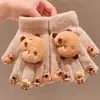 Guantes de Capibara para Niñas, Guantes Cálidos y Resistentes a la Escarcha de Dibujos Animados para Niños de Escuela Primaria, Guantes de Cinco Dedos para Niños y Bebés, Guantes Engrosados con Dedos Separados