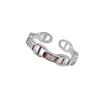 Anillo Abierto Rectangular de Cristal Zircón Amor Plata Anillo Plata Zircón Diamante Anillo Cruz Zircón Anillo Nicho Simple