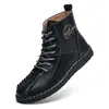 Nuevas botas martin casuales de caña alta hechas a mano con puntadas para mujer, otoño e invierno 2024, cómodas, suela suave, resistentes al desgaste