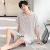 Nuevos Pijamas de Algodón Nube para Hombre Primavera Verano Manga Corta Conjunto de Shorts de Celebridad de Internet Dibujos Animados Talla Grande Ropa de Casa para Hombre