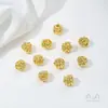 Cuentas de Resorte Chapadas en Cobre de Oro Real de 18K que Conservan el Color Alambre Retorcido Cuentas de Caracol Bola Trenzada Cuentas Espaciadoras Accesorios para Joyería Hecha a Mano DIY Perlas
