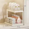 Estante de almacenamiento debajo del mueble del baño, estante multicapa multifuncional para el baño, caja de almacenamiento multicapa extraíble debajo del lavabo