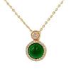 Imitação Jade Esmeralda Colar Feminino Verão Jóias Micro-incrustadas Zircon Elegante Moda Pingente Pequenas Jóias