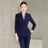 Traje de outono com mangas compridas para mulheres, vestimenta profissional de alta qualidade, uniforme de trabalho para recepção de hotel OL, uniformes para salão de beleza e joalheria