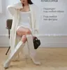 Abrigo tipo suéter de imitación de piel de visón transfronterizo para mujer, nuevo top de punto suave para otoño e invierno, cárdigan largo esponjoso casual