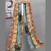 Pantalones de Pijama de Algodón Finos de Verano para Mujer con Estampado de Dibujos Animados, Pantalones de Pierna Ancha para Mujeres Embarazadas, Tallas Grandes, Adecuados para Usar Afuera, Pantalones Largos de Algodón, Exportación