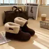 Botas de Nieve Gruesas con Suela Gruesa de Cordero Shearling Estilo Nuevo Invierno para Mujer, Zapatos de Algodón Gruesos con Forro de Terciopelo, Protección contra el Frío, Cálidos