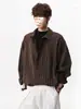 Estilo Old Money Camisa Retro a Rayas Hombre Otoño Sensación de Alta Gama Camisa de Manga Larga Sensación Relajada Canalla Guapo Solapa Ropa Exterior Superior