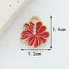Acessórios DIY Flor Rosa com Gotejamento de Óleo Vermelho Crisântemo Pingente de Liga Pulseira Brincos Colar Chaveiro