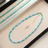 Collar de Perlas de Agua Dulce Natural Turquesa con Cuentas Accesorios Cadena para Clavícula de Mujer Cadena de Collar de Nicho de Lujo Ligero Joyería