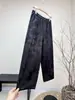 Pantalones Ajustados de Jacquard Polar Estilo Chino Nuevos Invierno 2025 Nuevos Color Sólido Versátiles Cintura Elástica Casual Simples para Mujer