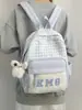 Bolsas de Moda 2026 Nuevo Estilo Coreano Color Contrastante Cuadros Mochila Escolar para Estudiantes Gran Capacidad Mochila Moderna Versátil
