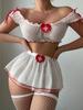 Fonte de Comércio Exterior da Amazon Vestido de Enfermeira Europeu e Americano Traje de Role-playing Tentação Sexy de Renda Uniforme Lingerie