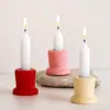 Resina Epoxi Corazón Cilíndrico Trapezoidal Mesa DIY Aromaterapia Yeso Portavelas Base Adorno Molde de Silicona