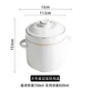 Olla de Cerámica Impermeable para Estofado Hotel Phnom Penh con Tapa Doble Tapa Boles Binaurales para Estofado de Nido de Pájaro con Recipiente Interior Olla para Huevo al Vapor Olla para Estofado Olla Pequeña para Sopa