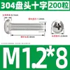 Tornillo de Acero Inoxidable 304 Cabeza Redonda Tornillo Cabeza Plana Phillips Tornillo de Máquina Cabeza Redonda Rosca Métrica Pequeño Tornillo M2M4M5M6