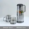 Sala de Estar Jarra Grande Taza Tetera de Agua Juego Hogareño Vidrio de Borosilicato Alto Tetera de Agua Fría Gran Capacidad Jarra de Bebida Ámbar